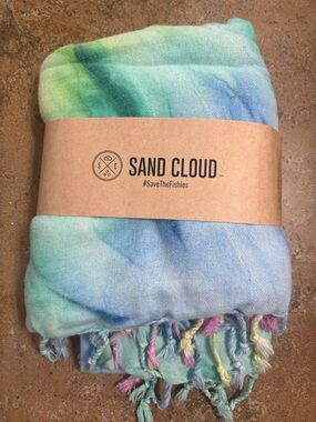 Sand Cloud Teal & Blue Tie-Dye Beach Towel